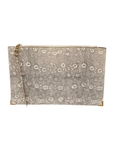 Pre-owned Chloé Leather Clutch In Neutral