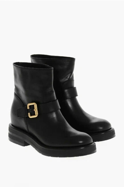 CHLOÉ LEATHER CODDINGTON BIKER BOOTIES
