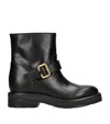 Chloé Leather Coddington Biker Booties In Black