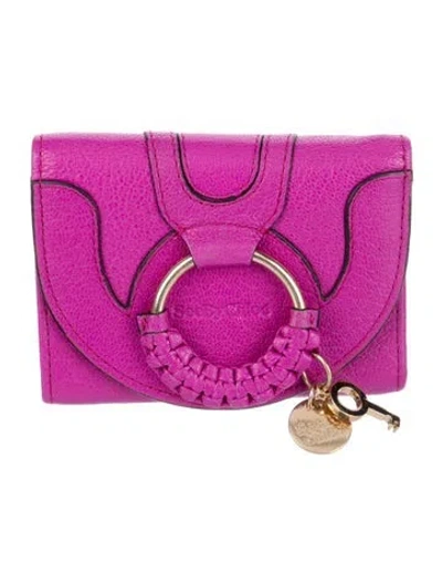 Pre-owned Chloé Leather Coin Pouch In Purple