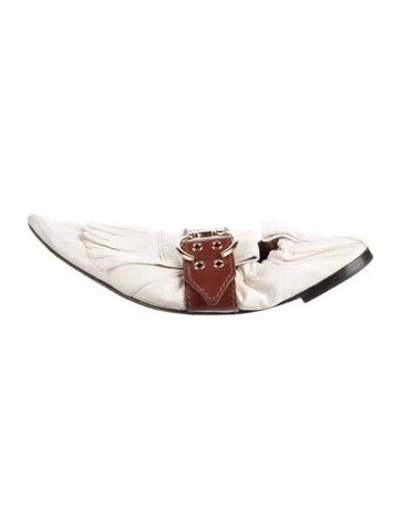 Pre-owned Chloé Leather Colorblock Pattern Ballet Flats In White