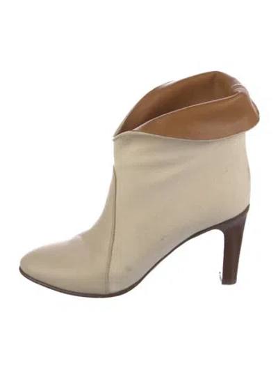 Pre-owned Chloé Leather Colorblock Pattern Boots In Neutral
