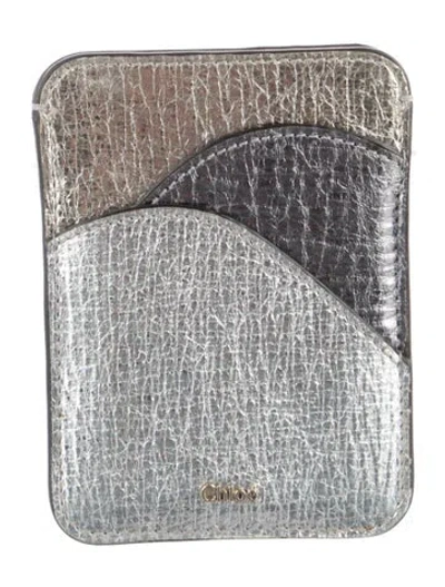 Pre-owned Chloé Leather Colorblock Pattern Card Holder