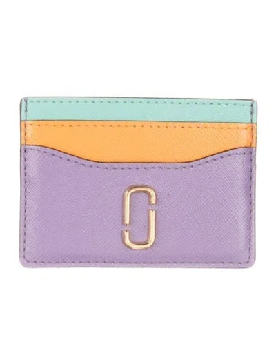 Pre-owned Chloé Leather Colorblock Pattern Card Holder In Purple