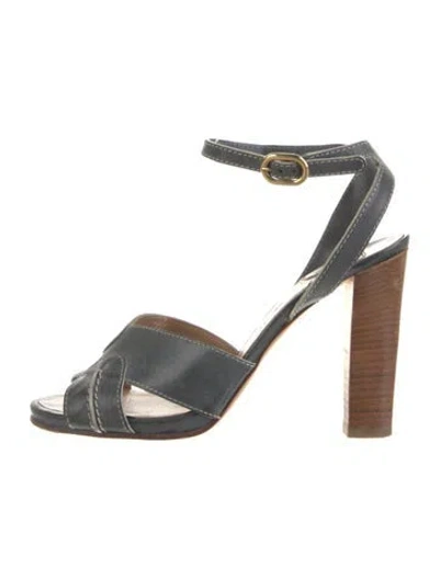 Pre-owned Chloé Leather Colorblock Pattern D'orsay Pumps In Blue