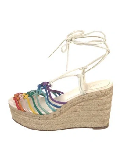 Pre-owned Chloé Leather Colorblock Pattern Espadrilles In Neutral