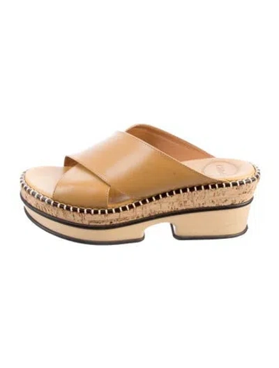 Pre-owned Chloé Leather Colorblock Pattern Espadrilles In Neutral
