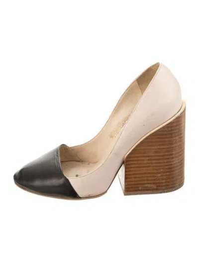 Pre-owned Chloé Leather Colorblock Pattern Pumps In Neutral