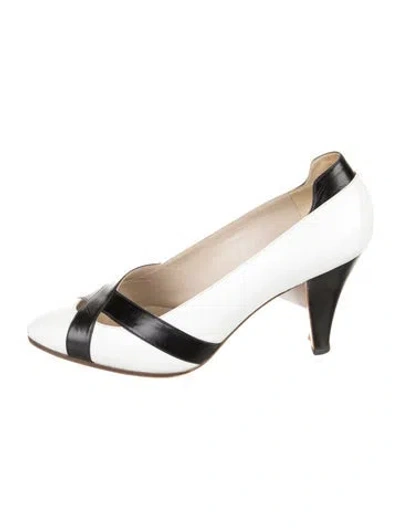 Pre-owned Chloé Leather Colorblock Pattern Pumps In Silver