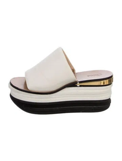 Pre-owned Chloé Leather Colorblock Pattern Sandals In Black