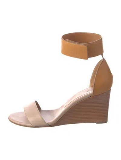 Pre-owned Chloé Leather Colorblock Pattern Sandals In Brown