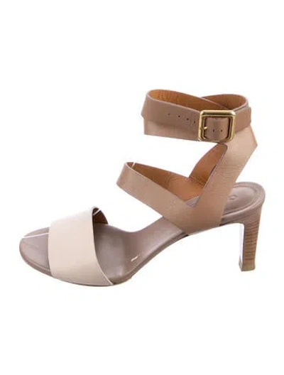 Pre-owned Chloé Leather Colorblock Pattern Slingback Sandals