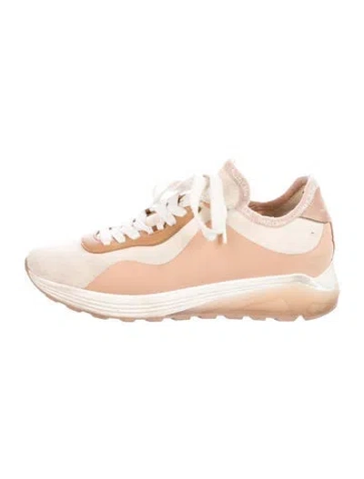 Pre-owned Chloé Leather Colorblock Pattern Sneakers In Neutral