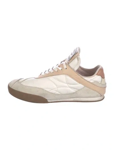 Pre-owned Chloé Leather Colorblock Pattern Sneakers In Neutral