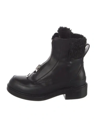 Pre-owned Chloé Leather Combat Boots In Black