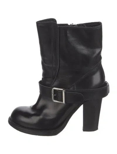 Pre-owned Chloé Leather Combat Boots In Black