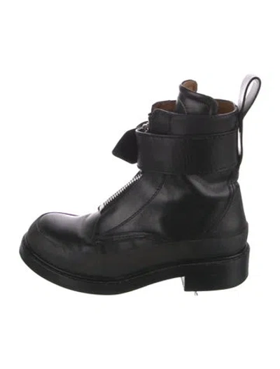 Pre-owned Chloé Leather Combat Boots In Black