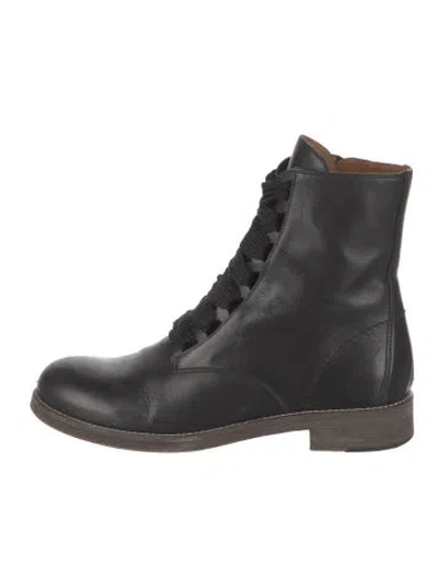 Pre-owned Chloé Leather Combat Boots In Black