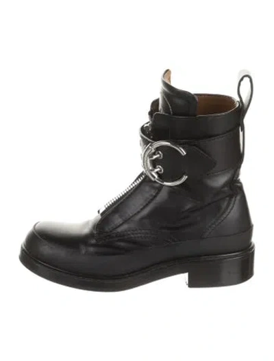 Pre-owned Chloé Leather Combat Boots In Black