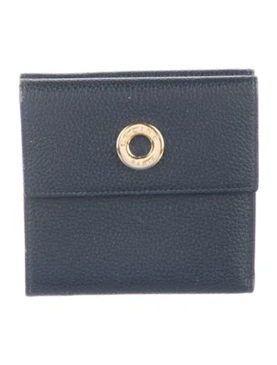 Pre-owned Chloé Leather Compact Wallet In Blue