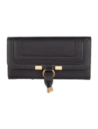 Pre-owned Chloé Leather Continental Wallet In Black