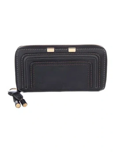 Pre-owned Chloé Leather Continental Wallet In Black