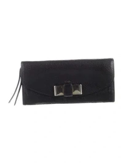 Pre-owned Chloé Leather Continental Wallet In Black