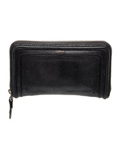 Pre-owned Chloé Leather Continental Wallet In Black