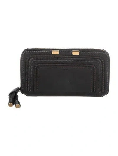Pre-owned Chloé Leather Continental Wallet In Black