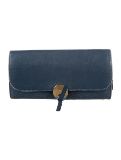Pre-owned Chloé Leather Continental Wallet In Blue