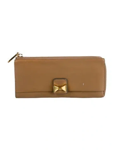Pre-owned Chloé Leather Continental Wallet In Brown