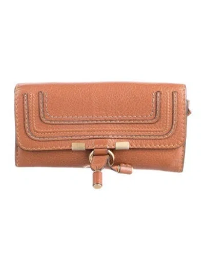 Pre-owned Chloé Leather Continental Wallet In Brown