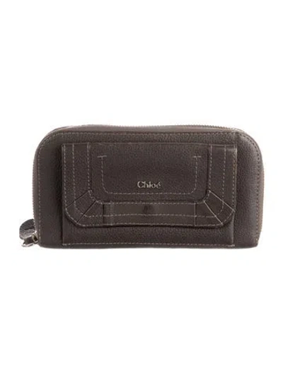 Pre-owned Chloé Leather Continental Wallet In Brown