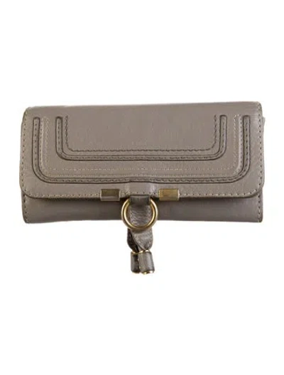 Pre-owned Chloé Leather Continental Wallet In Gray