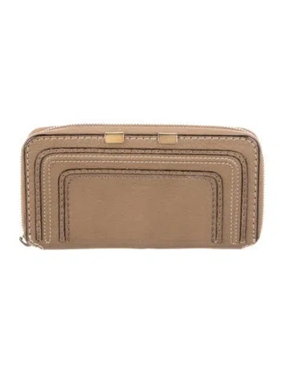 Pre-owned Chloé Leather Continental Wallet In Gray