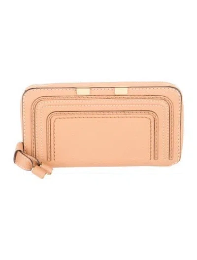Pre-owned Chloé Leather Continental Wallet In Neutral
