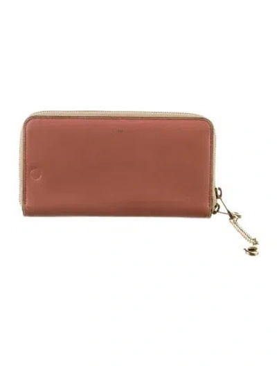Pre-owned Chloé Leather Continental Wallet In Pink