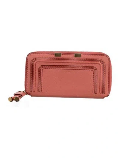 Pre-owned Chloé Leather Continental Wallet In Pink
