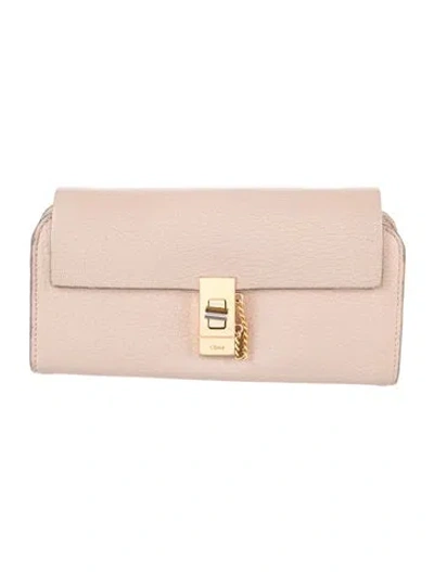 Pre-owned Chloé Leather Continental Wallet In Pink