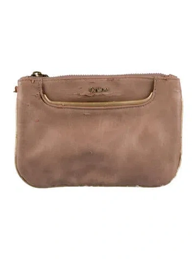 Pre-owned Chloé Leather Cosmetic Bag In Neutral