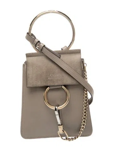 Pre-owned Chloé Leather Crossbody Bag In Gray