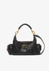 Chloé Medium Double Carry Leather Shoulder Bag In Black