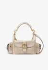 Chloé Medium Double Carry Leather Shoulder Bag In Neutral