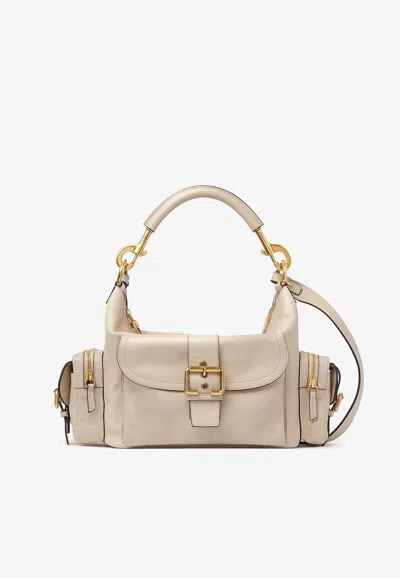 Chloé Leather Crossbody Camera Bag In Sand