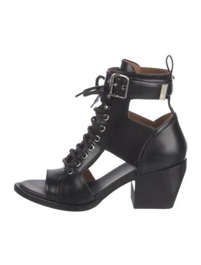 Pre-owned Chloé Leather Cutout Accent Lace-up Boots In Multi