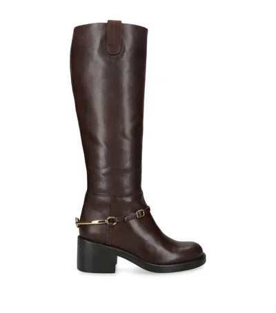 Chloé Leather Dakota Knee-high Boots 70 In Brown