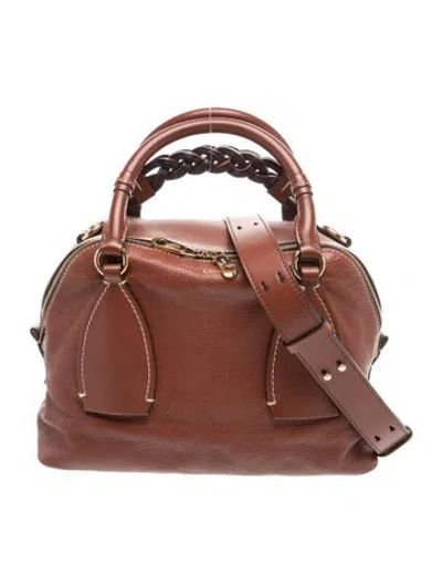 Pre-owned Chloé Leather Daria Medium In Brown