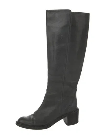 Pre-owned Chloé Leather Distressed Accents Boots In Black