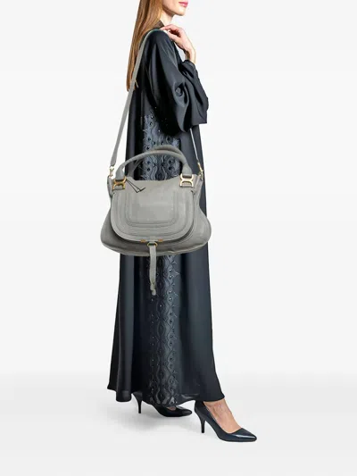 Pre-owned Chloé Leather Double Handle Bag In Gray