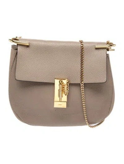 Pre-owned Chloé Leather Drew Crossbody In Gray